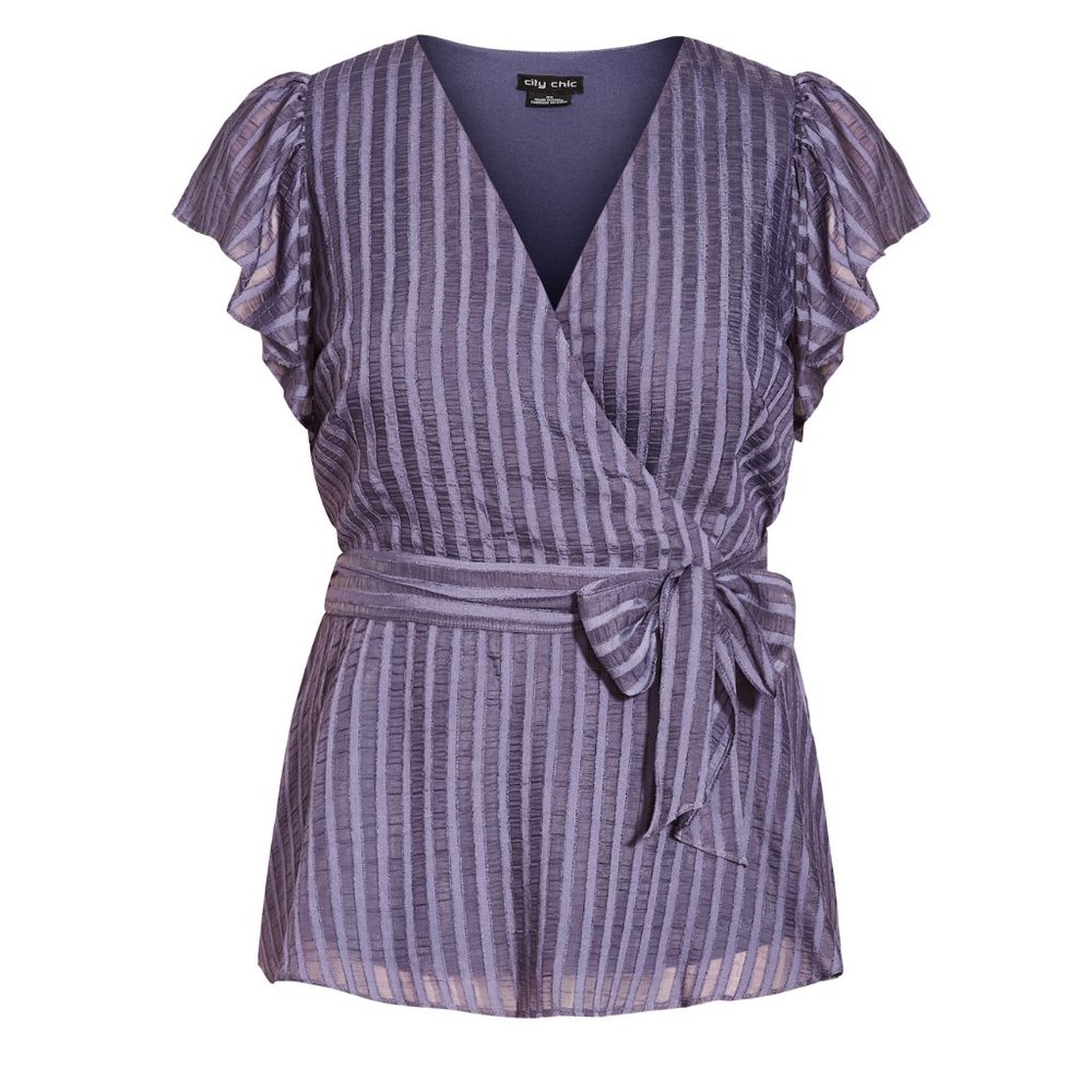 NWT City Chic Top Evoke Dusty Lilac XXL = 24 = 3X